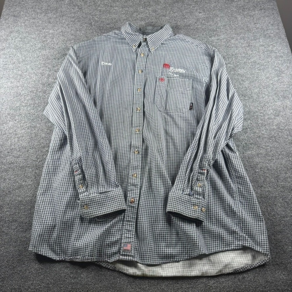 Ariat FR Shirt Men 3XL Tall Plaid Button Up Long Sleeve Flame Resistant Workwear